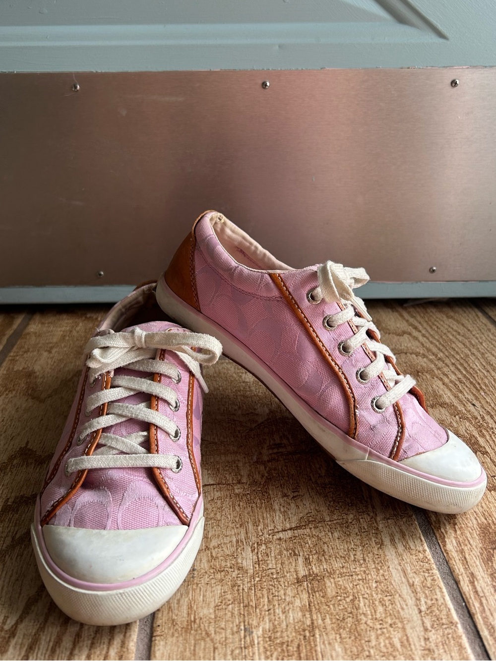 Vintage Y2K Coach Barrett Sneaker Tennis Shoe Casual Lace Up Pink Shoes W 8.5